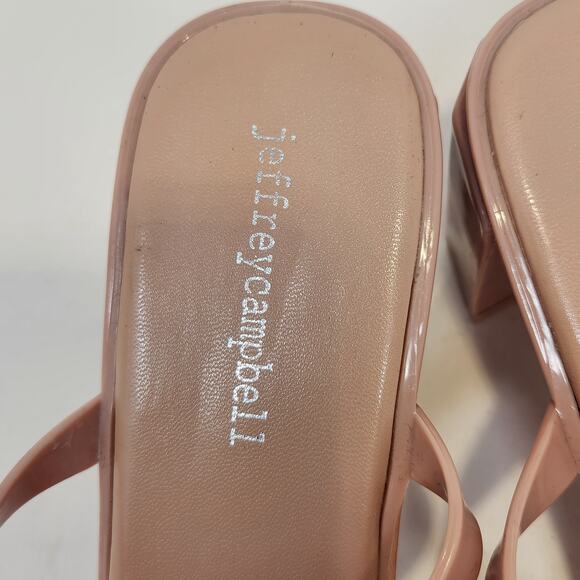 Jeffrey Campbell Jamm 3 Jelly Blush Pink Heeled Sandal Size 38 US 8 Slip On Shoe - Picture 3 of 8
